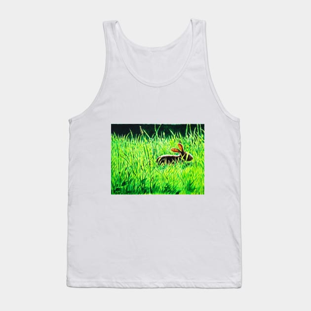 Rabbit in the Grass Tank Top by Paul Mudie